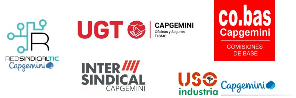 Secciones Sindicales de Capgemini: RSTIC, UGT, CO.BAS, Intersindical, USO.